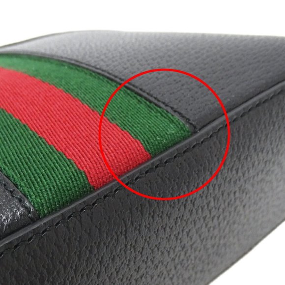 GUCCI Women's Shoulder Bag Shelly GG Marmont Leather Black 499621 - Picture 10 of 14